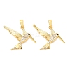 Brass Micro Pave Clear Cubic Zirconia Pendants KK-G533-07B-G-1