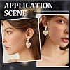 10Pcs Flat Round with Clover Brass Stud Earring Findings DIY-BBC0001-36-5