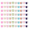 100Pcs 10 Colors Frosted Glass Beads with Golden Glitter Powder DGLA-TA0001-33-3