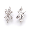 Brass Micro Pave Cubic Zirconia Links KK-F774-14P-NR-2
