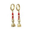 Brass Enamel House Hoop Earrings EJEW-B149-04G-4