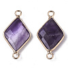 Natural Amethyst Links Connectors G-S359-107I-2