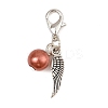 12Pcs 12 Colors Round Acrylic & Wing Alloy Pendant Decoration HJEW-JM02401-4