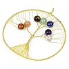 Rack Plating Copper Wired Natural Quartz Crystal & Amethyst & Lapis Lauli & Green Aventurine & Red Aventurine & Red Jasper & Tiger Eye Chakra Big Pendants G-P552-02G-2