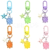 6Pcs Tortoise Luminous Resin Pendant Decorations HJEW-YW00192-1