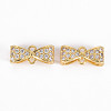 Brass Micro Pave Clear Cubic Zirconia Link Connectors ZIRC-S068-020-NF-1