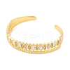 Brass Micro Pave Clear Cubic Zirconia Open Cuff Bangles for Women BJEW-S147-31G-A-2