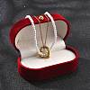 Ion Plating(IP) 304 Stainless Steel & Plastic Pearl Beaded Double Layer Necklaces NJEW-P320-25G-3
