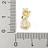 Brass Micro Pave Clear Cubic Zirconia Glass Charms KK-S386-05G-3
