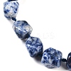 Natural Blue Spot Jasper Nuggets Beaded Necklaces for Women Men NJEW-K388-01M-2