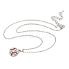 Zinc Alloy Crystal Rhinestone Sport Ball Pendant Cable Chain Necklaces LS-NJEW-U024-01P-02-4