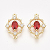 Brass Cubic Zirconia Links KK-T038-550-M-NF-2