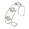 Non-Tarnish 304 Stainless Steel Wide Textured Open Cuff Bangles BJEW-Q348-05P-05-1