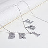 Alloy Crystal Rhinestone Word BRIDE Pendant Iron Waist Belly Chains NJEW-GA00006-3