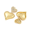 Rack Plating Heart Brass Micro Pave Clear Cubic Zirconia Stud Earrings EJEW-C116-02G-2