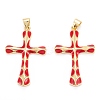 Brass Enamel Pendants KK-M220-06G-D-1