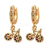 Bicycle Brass Micro Pave Cubic Zirconia Hoop Earrings EJEW-F384-11G-4