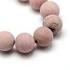 Natural Frosted Rhodonite Round Bead Strands G-M064-10mm-04-2