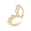Brass Pave Cubic Zirconia Cuff Rings RJEW-U012-04G-03-1