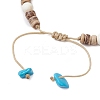 Ocean Theme Starfish Turtle Synthetic Turquoise & Coconut Braided Bead Bracelet Sets BJEW-JB11460-02-4