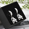 Brass Micro Pave Clear Cubic Zirconia Hoop Earrings EJEW-R016-06P-3