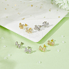 Rack Plating Brass & Cubic Zirconia Stud Earring Findings KK-DC0004-24-5