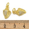 Rack Plating Brass Micro Pave Cubic Zirconia Pendants KK-I718-27G-02-3
