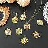 8Pcs 4 Colors Golden Alloy Resin Pendants FIND-CJ0004-91-6