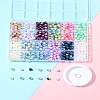 DIY Round Rainbow ABS Plastic Imitation Pearl Beads Bracelet Making Kits DIY-FS0007-71-9