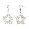Star ABS Plastic Imitation Pearl Beaded Dangle Earrings EJEW-JE06329-2