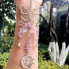 Teardrop Glass & Metal Butterfly Pendant Decorations PW23041160802-1