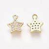 Brass Cubic Zirconia Charms KK-S348-439-2