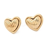 304 Stainless Steel Two Tone Heart Stud Earrings EJEW-M073-09G-3