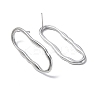 Non-Tarnish 304 Stainless Steel Twist Hollow Oval Stud Earrings for Women LS-EJEW-F300-05P-2