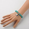 Dyed Synthetic Howlite Elephant Stretch Bracelets BJEW-JB01338-4