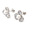 Brass Enamel Stud Earrings KK-CBAB173-02D-P-4