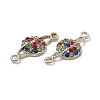 Alloy Connector Charms with Colorful Rhinestone FIND-H039-73P-3