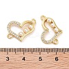 Rack Plating Brass Micro Pave Clear Cubic Zirconia Heart Connector Links KK-Z064-44G-3