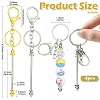 4Pcs 2 Colors Alloy Bar Beadable Keychain for Jewelry Making DIY Crafts KEYC-CJ0001-08-2