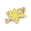 Golden Plated Alloy Eanaml Pendants PALLOY-S184-04G-C-2