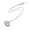 Rack Plating Brass Colorful Cubic Zirconia Eye Pendant Box Chain Necklaces NJEW-P317-02P-2