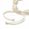 Narural Cowrie Shell Braided Bead Anklet for Women AJEW-AN00527-01-6