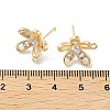 Brass Micro Pave Cubic Zirconia Stud Earring Findings KK-E107-17G-3