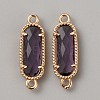 Golden Plated Brass Pave Glass Connector Charms LS-FIND-WH0110-728G-08-1
