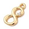 Brass Micro Pave Cubic Zirconia Charms KK-P340-24G-08-2