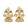 Brass Micro Pave Cubic Zirconia Pendants KK-C143-35B-G-1