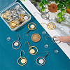12 Pair 2 Color Glass Blank Dome Dangle Earrings EJEW-AB00020-4