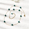 Stainless Steel & Imitation Pearl Round Link Chain Necklaces for Women WGE4439-06-5