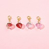 4Pcs 2 Styles Handmade Lampwork Strawberry Pendant Decorations HJEW-FS00041-01-8