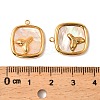 304 Stainless Steel Pave Natural Shell Pendants STAS-Z145-07G-02A-3